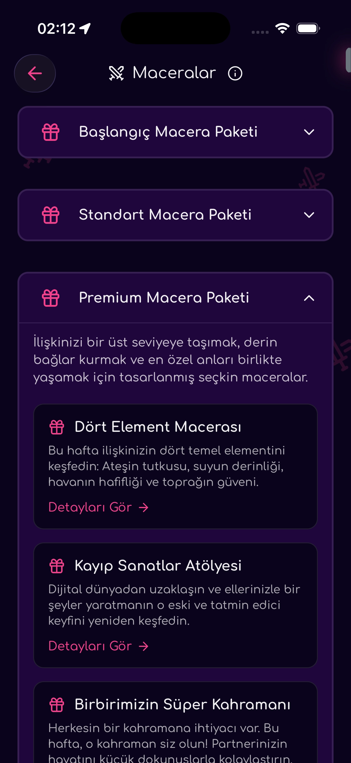 Lovline Yeni Maceralara Atılın 🧭 özelliği ekran görüntüsü