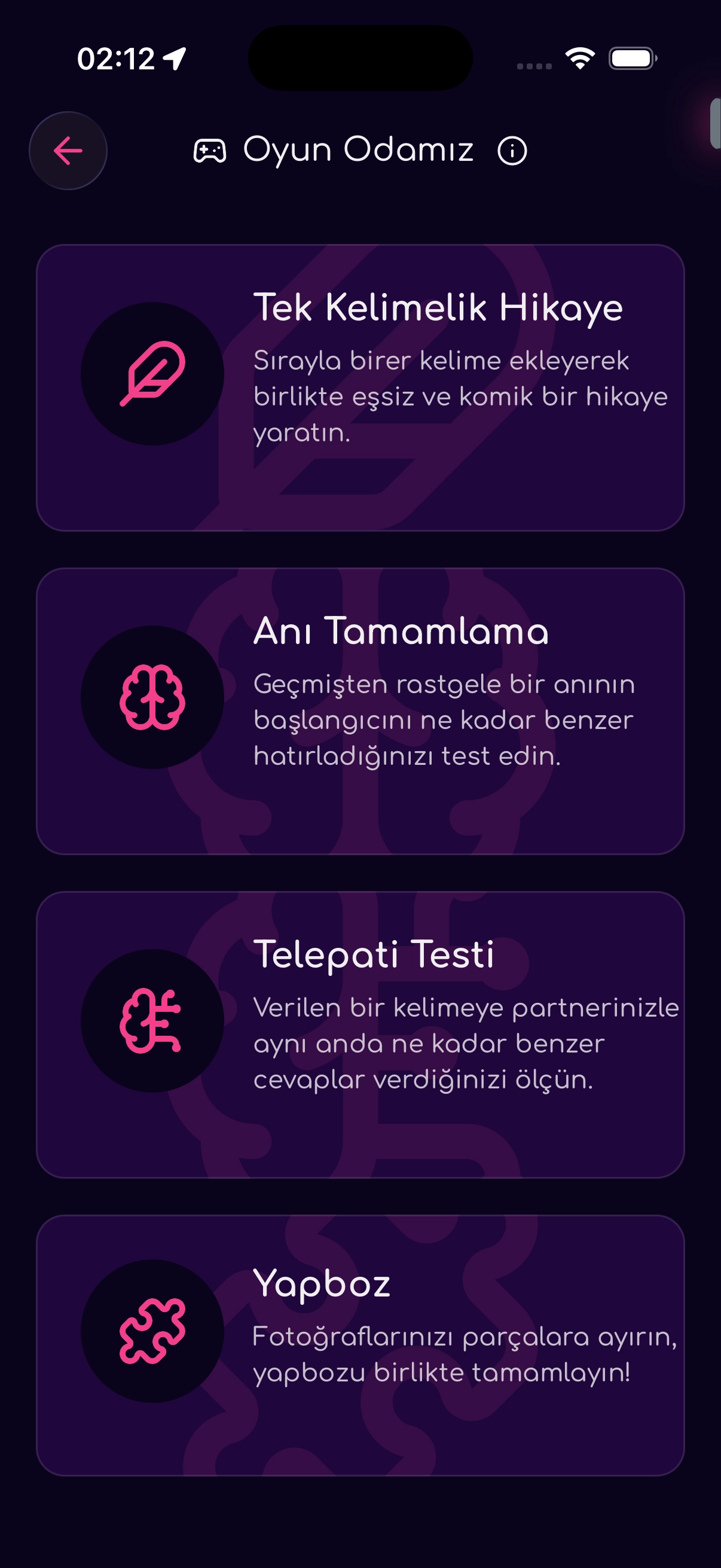 Lovline Eğlenceli Oyunlar 🎮 özelliği ekran görüntüsü